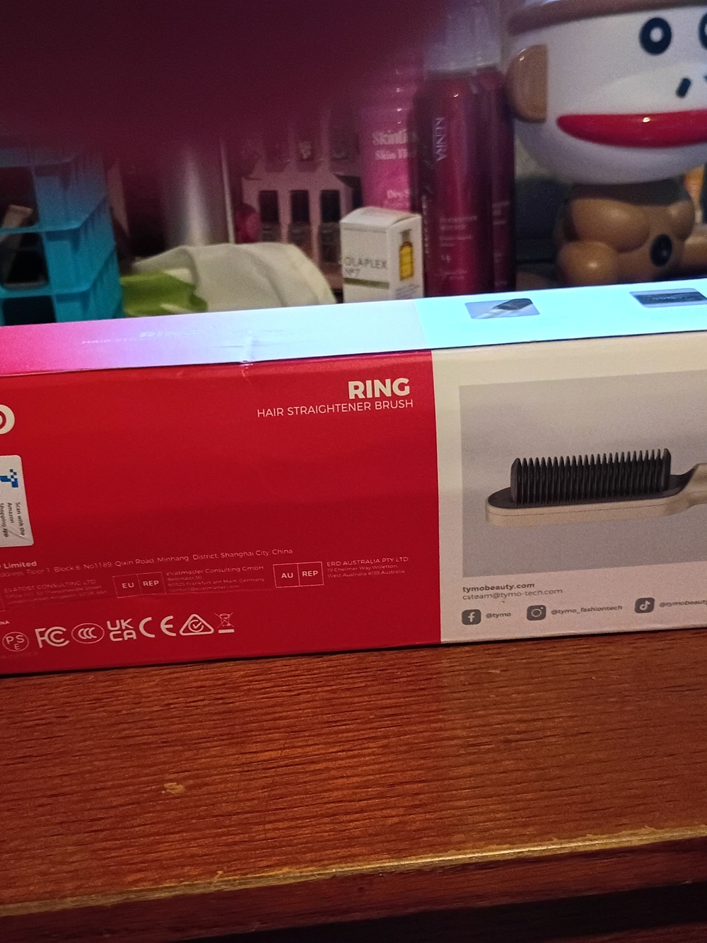RING Hair Straightener Brush - Red
